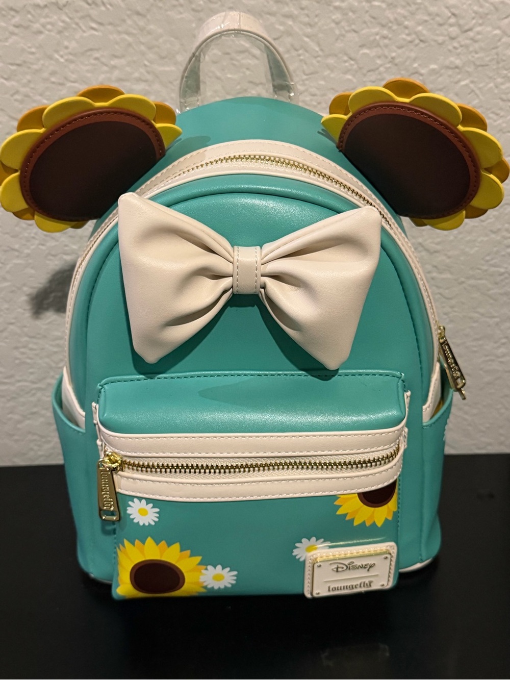 Loungefly EXCLUSIVE Teal Sunflower Bow Mini Backpack